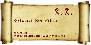 Kolozsi Kornélia névjegykártya